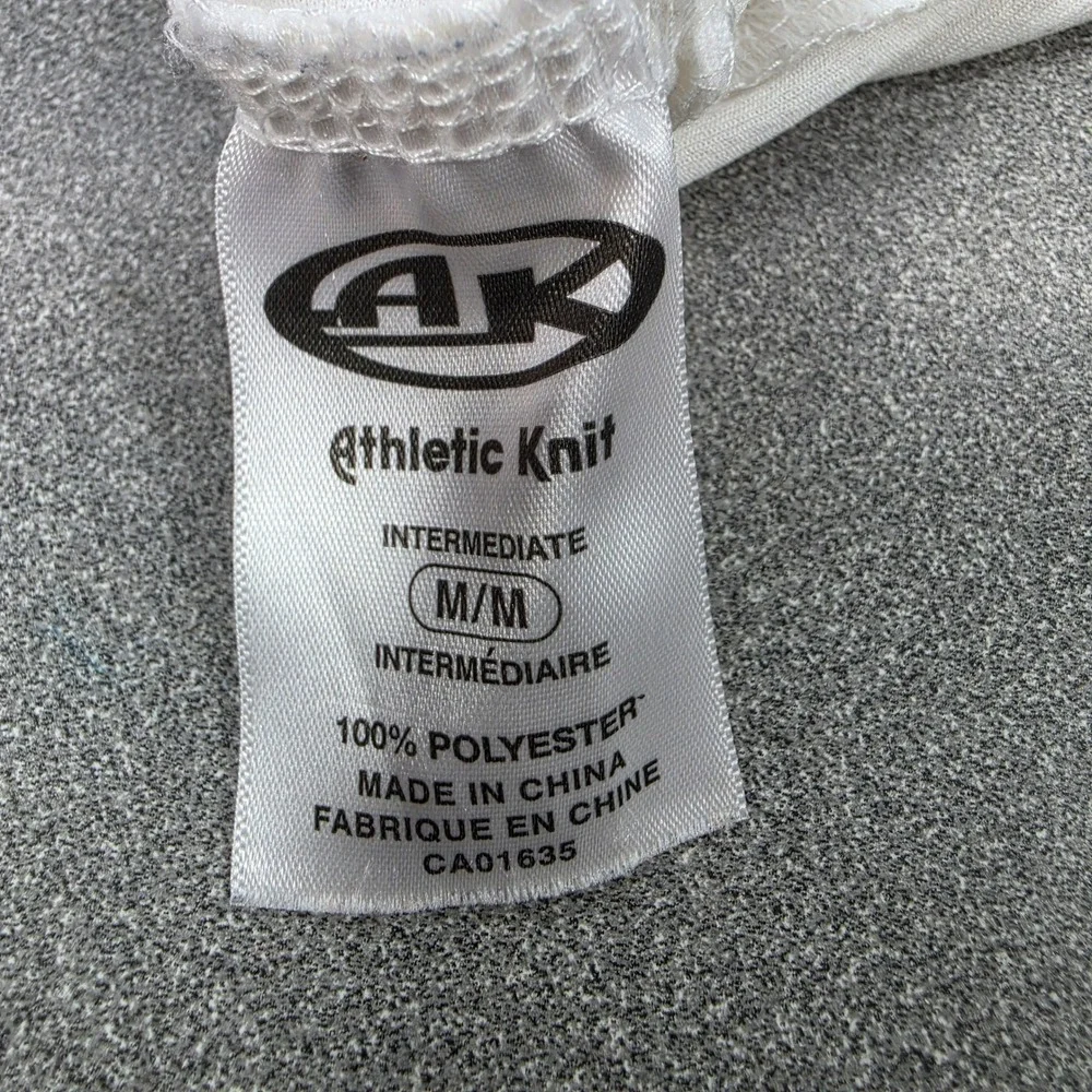 AK Hockey Socks Adult 24in White Orange Black Fair Striped Mesh Performance
